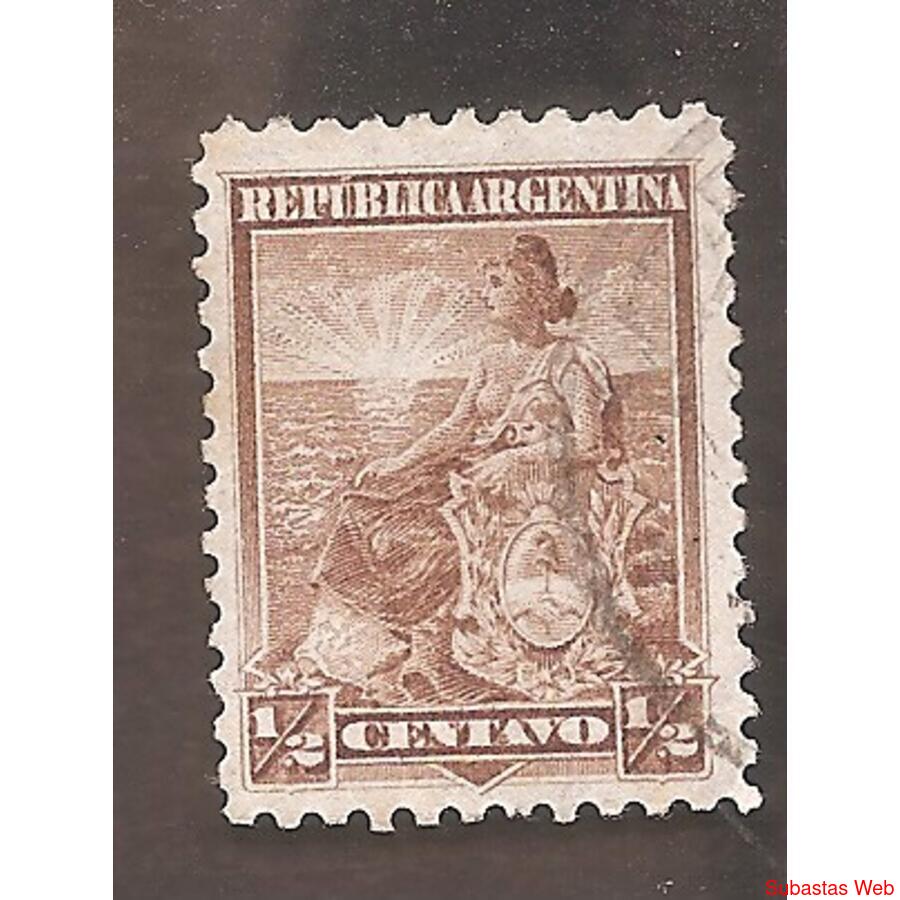 ARGENTINA 1899(110) LIBERTAD SENTADA, 11,5x11,5  USADA