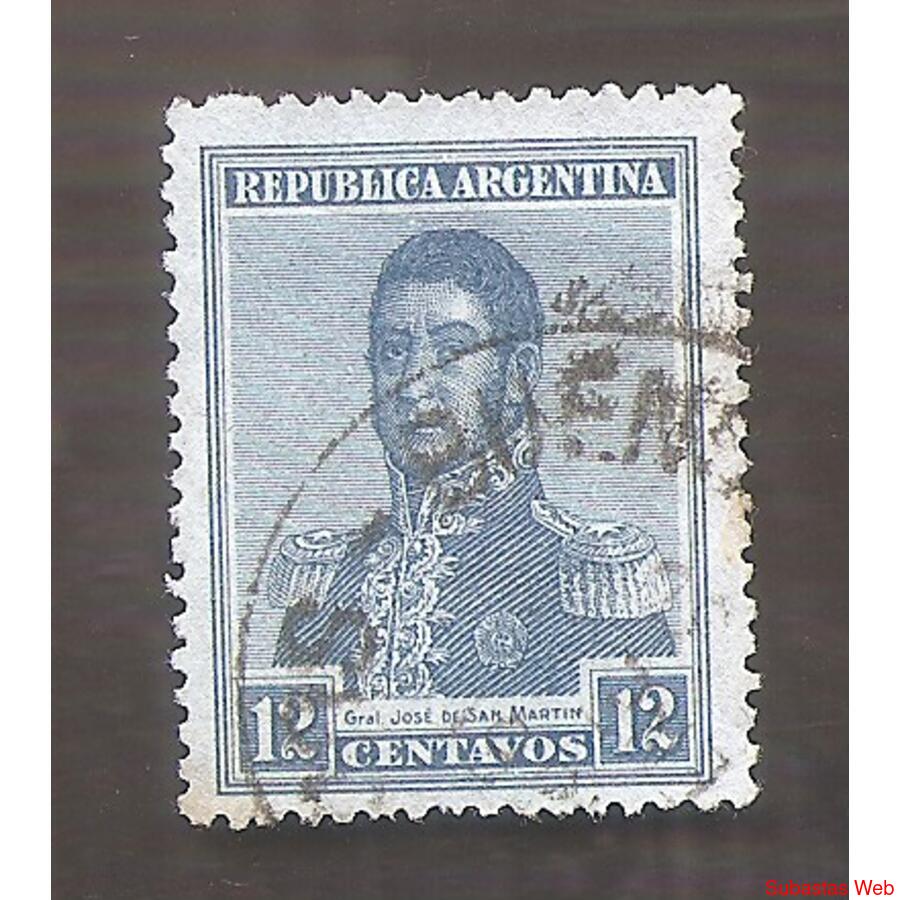 ARGENTINA 1920(248I) SAN MARTIN EN RECUADRO, SOL MULTIPLE 13