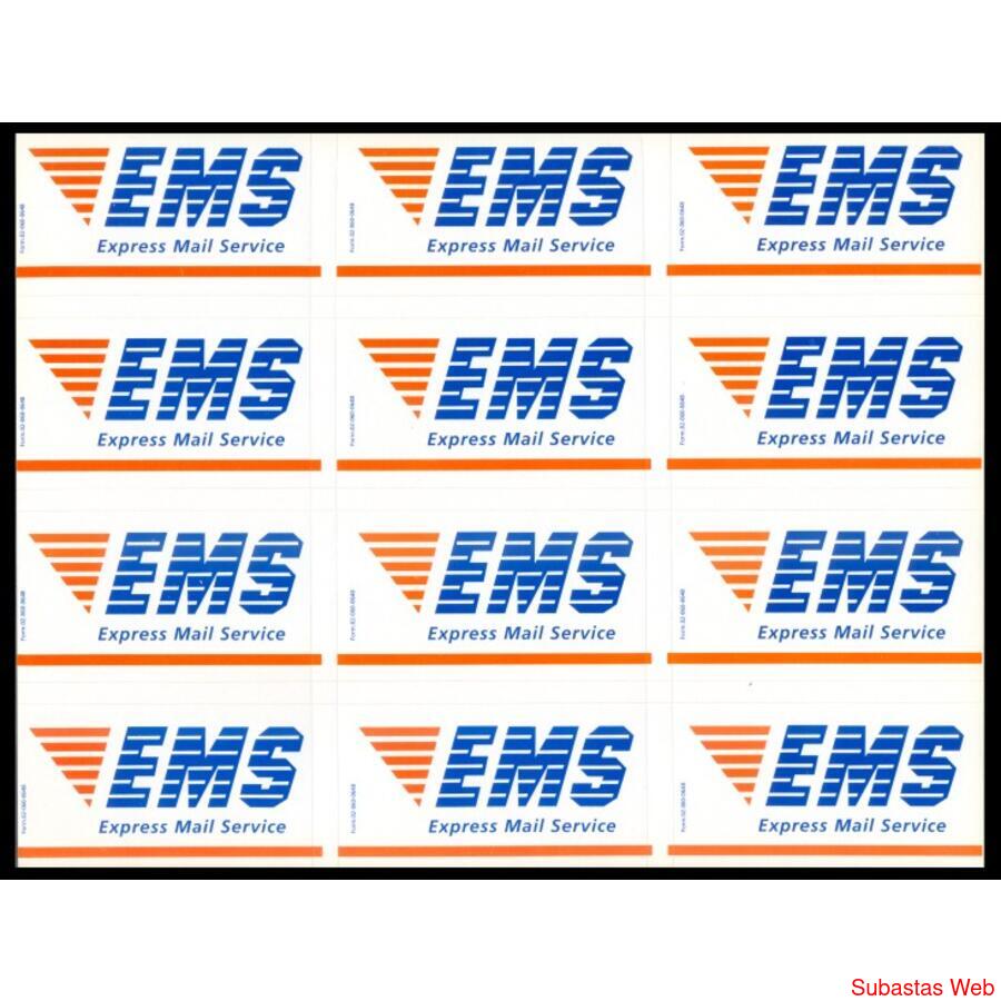 ARGENTINA. PLANCHA COMPLETA x 12 LABELS EMS EXPRESS