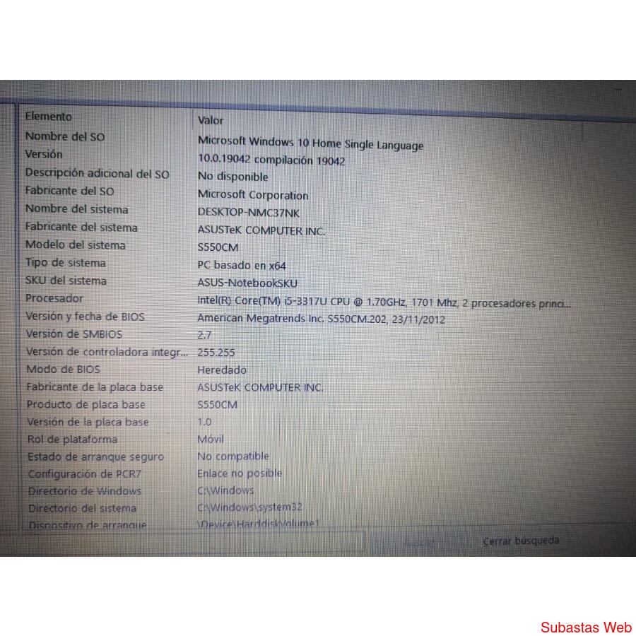 Notebook Asus S550cm Pantalla Táctil