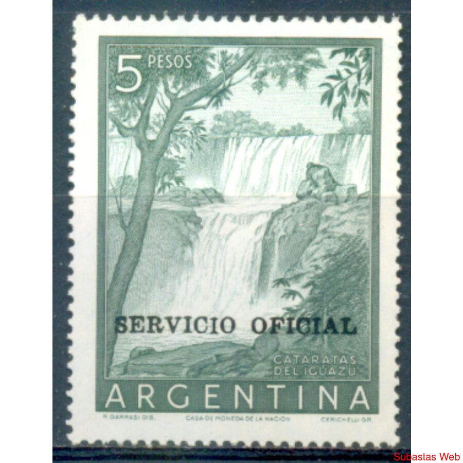 SERVICIO OFICIAL GJ724 CATARATAS DEL IGUAZU $5. SELLO MINT