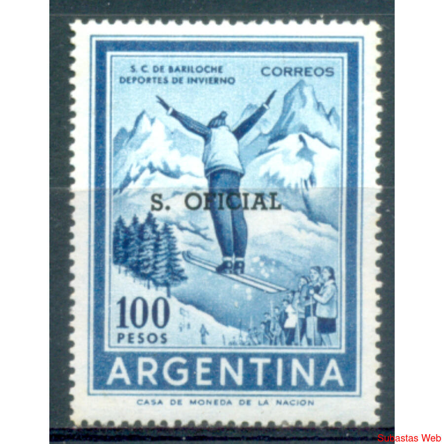 SERVICIO OFICIAL GJ772 ESQUIADOR $100 SELLO MINT. U$ 5.00