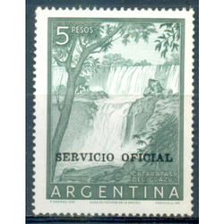 SERVICIO OFICIAL GJ724 CATARATAS DEL IGUAZU $5. SELLO MINT