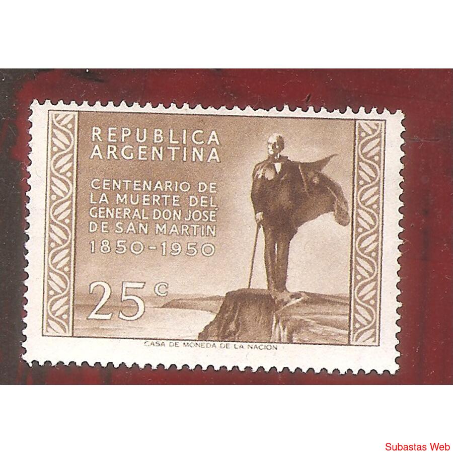 ARGENTINA 1950(MT505) MUERTE DEL GRAL. SAN MARTIN $0,25  NSG