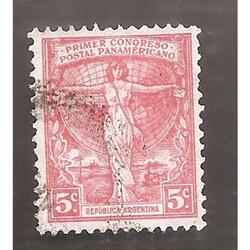 ARGENTINA 1921(263) CONGRESO PANAMERICANO SIN FILIGRANA USAD