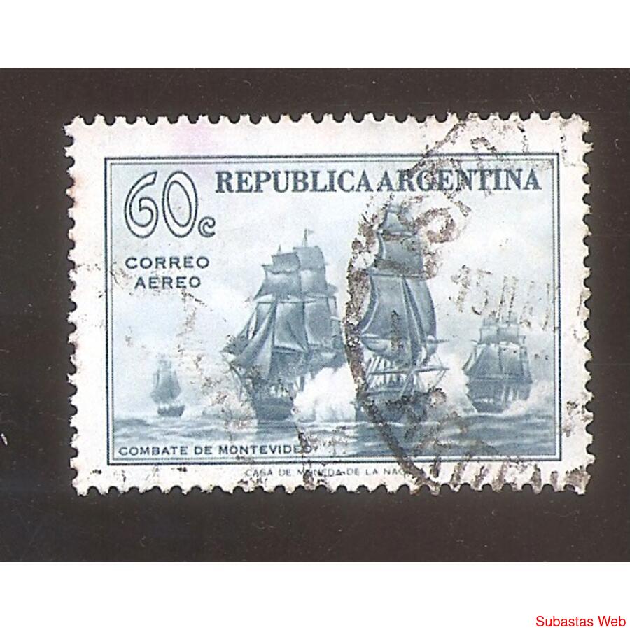 ARGENTINA 1957 (MT43Aerea) MUERTE DE GUILLERMO BROWN $0,60