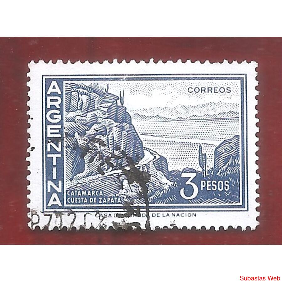 ARGENTINA 1971(889) CUESTA DEL ZAPATA  SIN FILIGRANA USADA