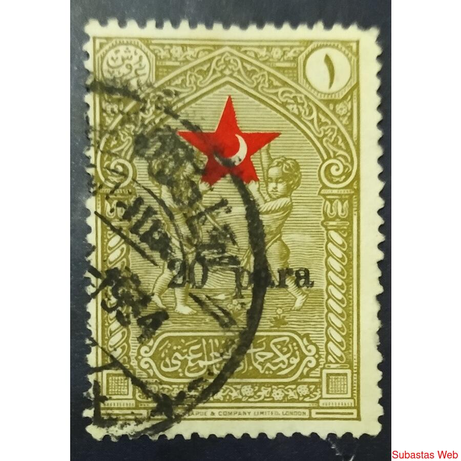 TURQUIA AÑO 1932 MEDIA LUNA ROJA, MICHEL 20-Zh, USADA