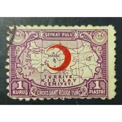 TURQUIA AÑO 1938 MEDIA LUNA ROJA, MICHEL 44I-Zm, USADA
