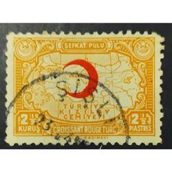TURQUIA AÑO 1938 MEDIA LUNA ROJA, MICHEL 45I-Zm, USADA