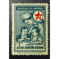 TURQUIA AÑO 1948 MEDIA LUNA ROJA, MICHEL 150-Zce, USADA