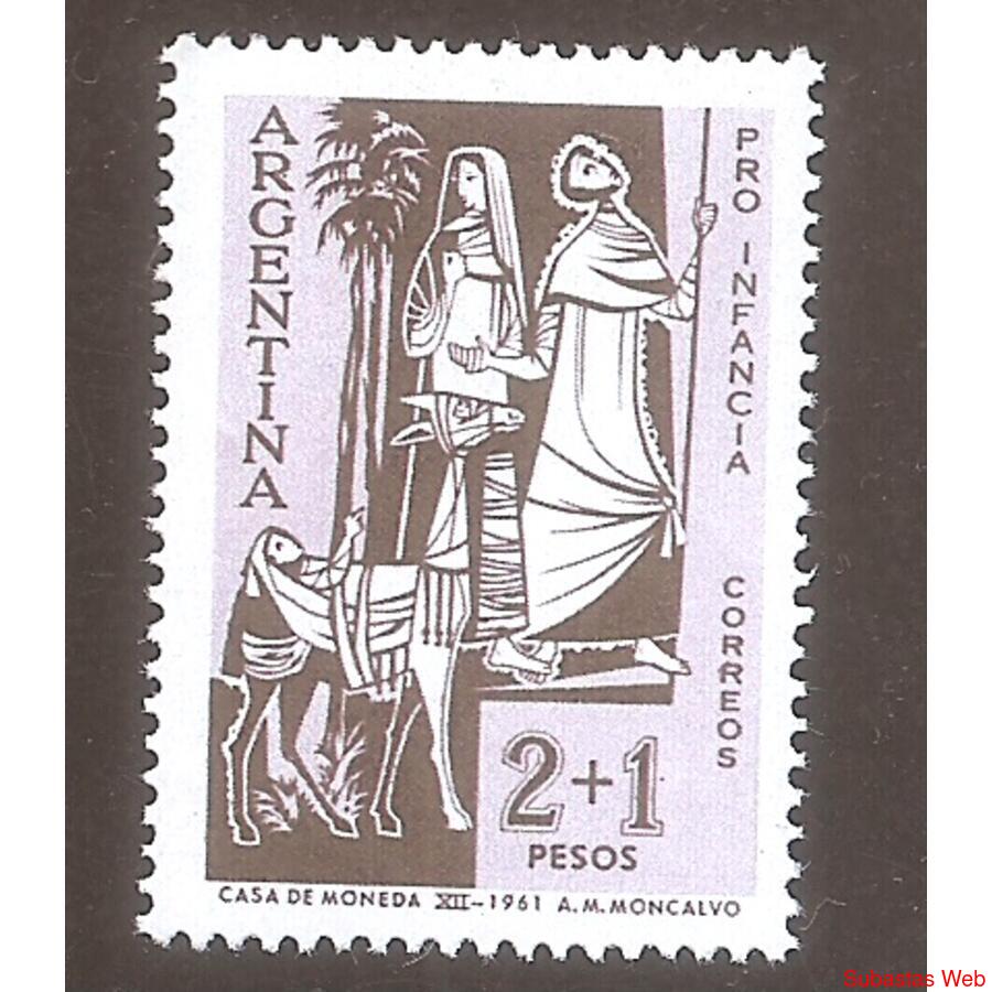 ARGENTINA 1961(653GZ6) PRO INFANCIA VARIEDAD GZ6 MINT