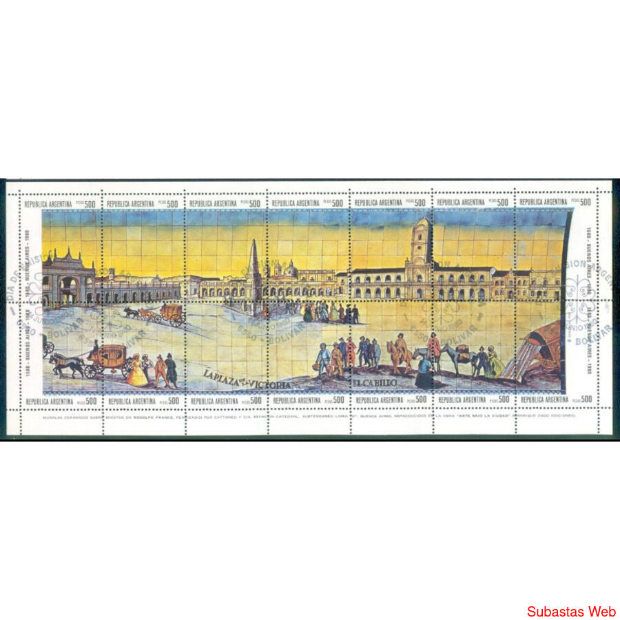 ARGENTINA GJ HB42 MURAL DEL SUBTE. 1° DIA EMISION  U$ 8.00