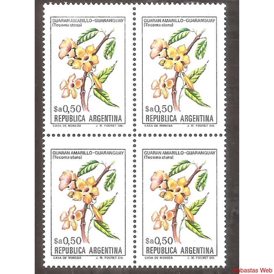ARGENTINA 1983(1413) CUADRITO FLORES: GUARANDAY MINT