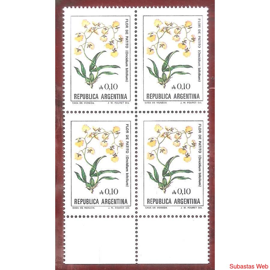 ARGENTINA 1985(1530) CUADRITO FLORES: FLOR DE PATITO MINT