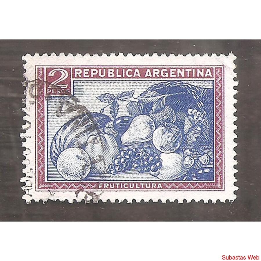 ARGENTINA 1935(381Y) PROC. Y RIQ.  FRUTAS  FILI RA-RO  USADA
