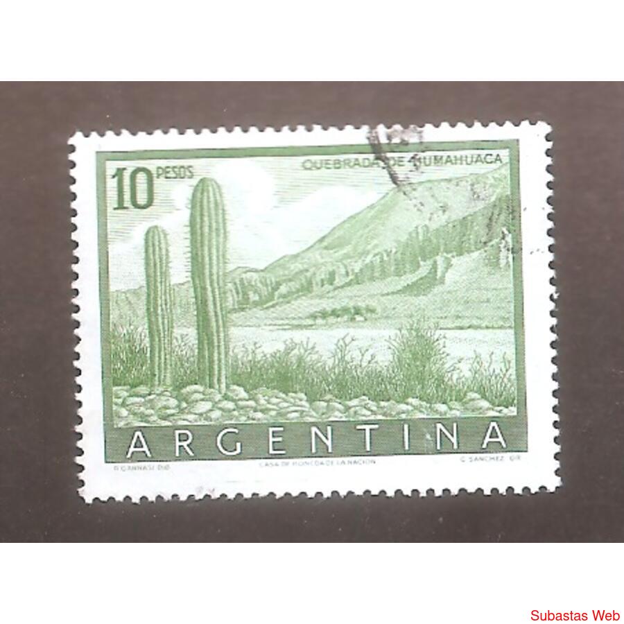 ARGENTINA 1954(550) QUEBRADA HUMAHUACA, TIZADO  13,5  USADA