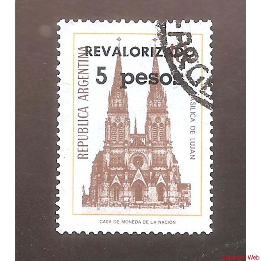 ARGENTINA 1975(1032) BASILICA DE LUJAN  REVALORIZADO, USADO