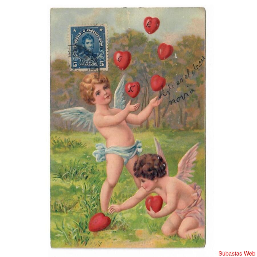 ÁNGELES HACIENDO MALABARES CON CORAZONES