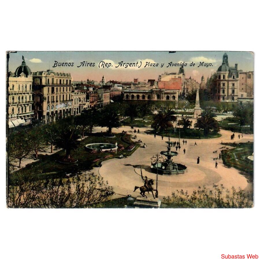 ARGENTINA. Buenos Aires.  Plaza y Avenida de Mayo. 1928.