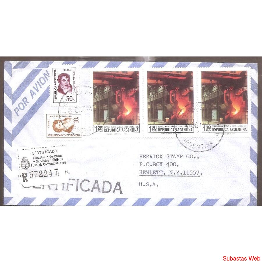 ARGENTINA 1974  SOBRE CIRCULADO NUMERO  173