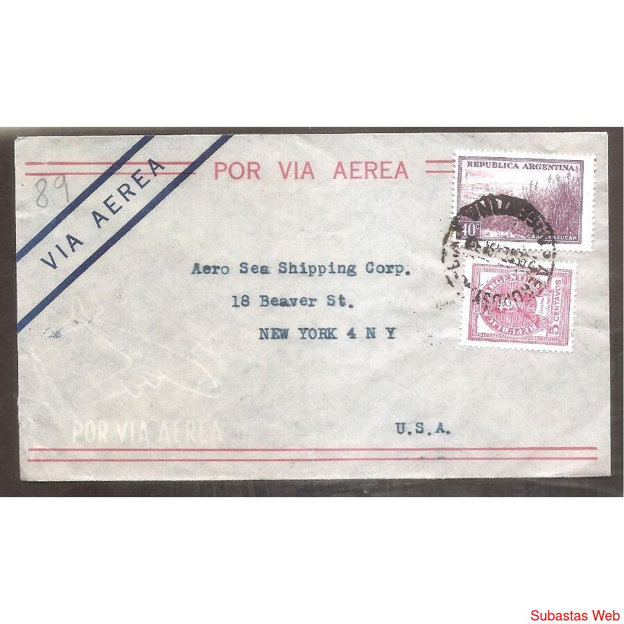 ARGENTINA 1946  SOBRE CIRCULADO NUMERO 89