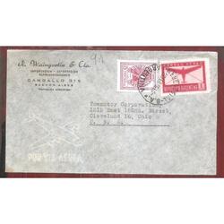 ARGENTINA 1946  SOBRE CIRCULADO NUMERO 91