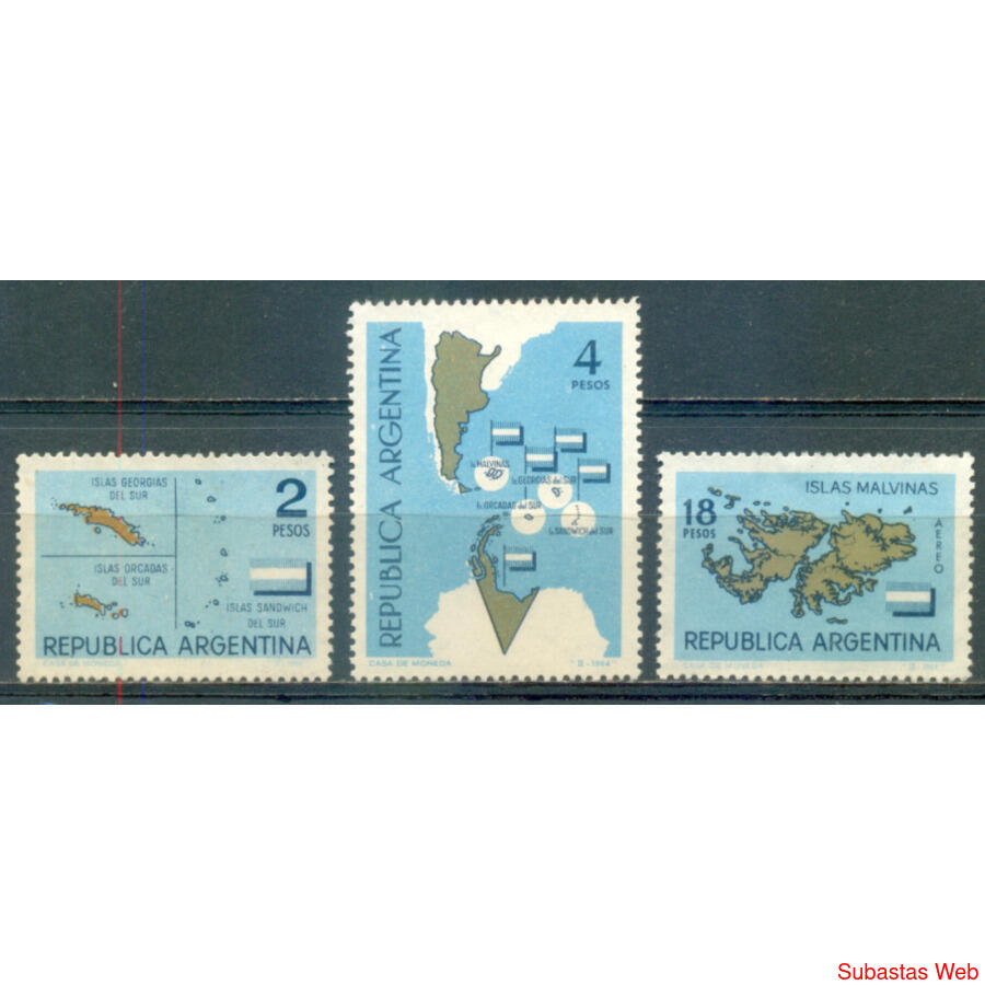 ARGENTINA GJ1272/74 SOBERANIA ANTARTICA SERIE NUEVA U$ 4.50