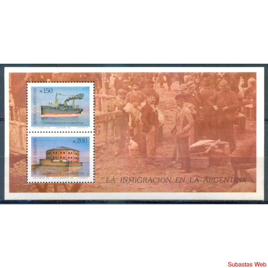 ARGENTINA GJHB 79 INMIGRACION EN ARGENTINA BLOQUE MINT. MB!