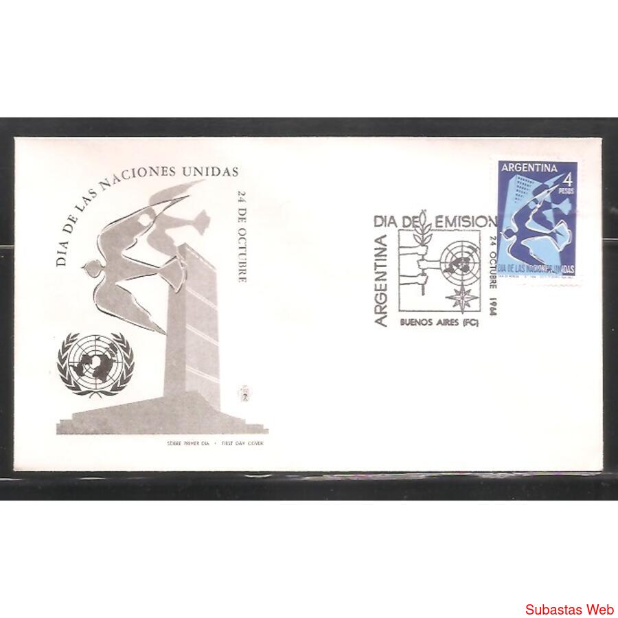 ARGENTINA 1964(692) SOBRE PDE: DIA DE LAS NACIONES UNIDAS