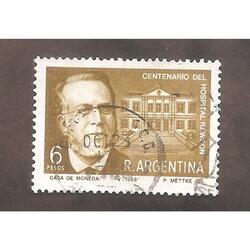ARGENTINA 1968(814) 100 AÑOS DEL HOSPITAL RAWSON  USADA