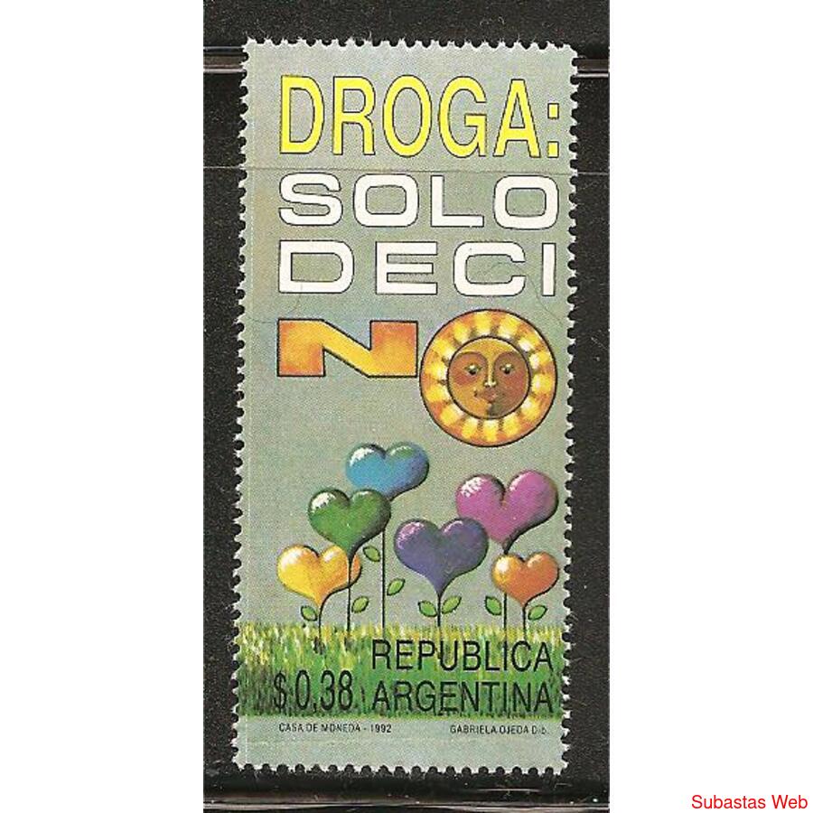 ARGENTINA 1992(1898) NO A LA DROGADICCION  MINT