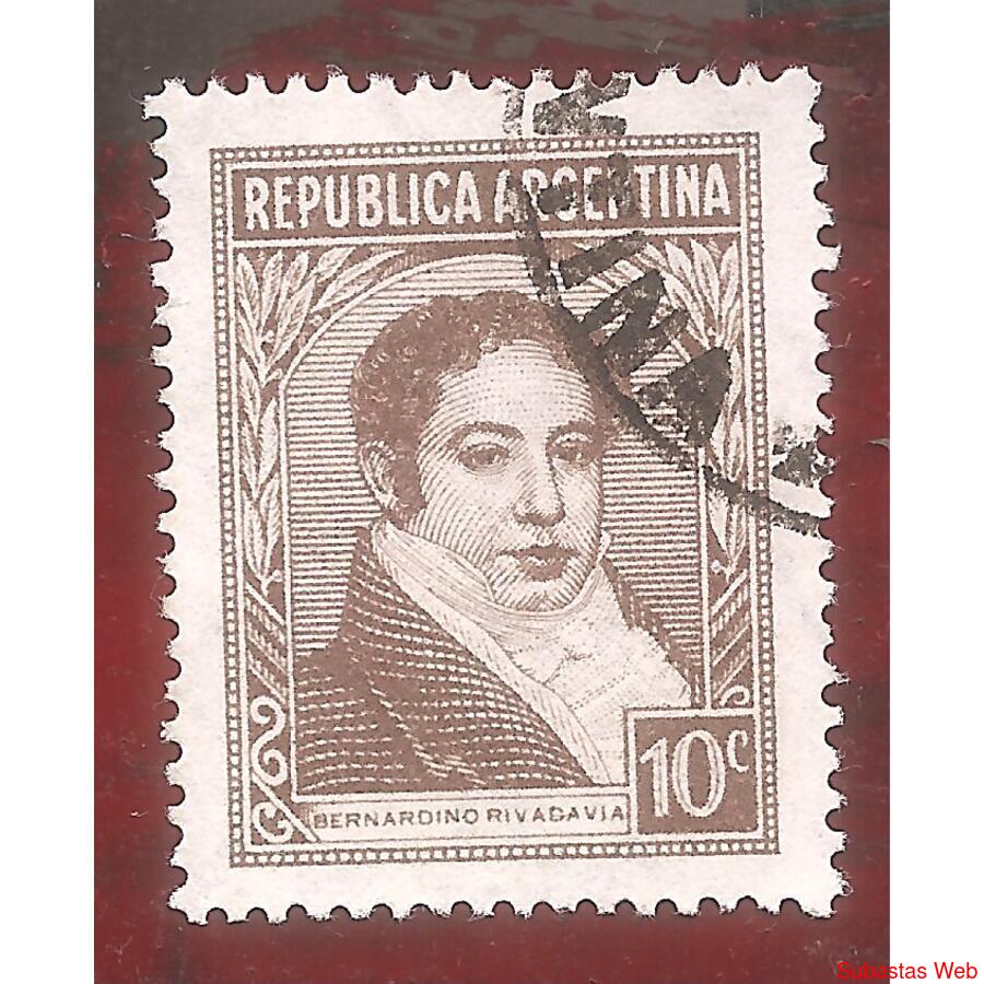ARGENTINA 1939(MT395Y)  RIVADAVIA  TIPO III   USADA