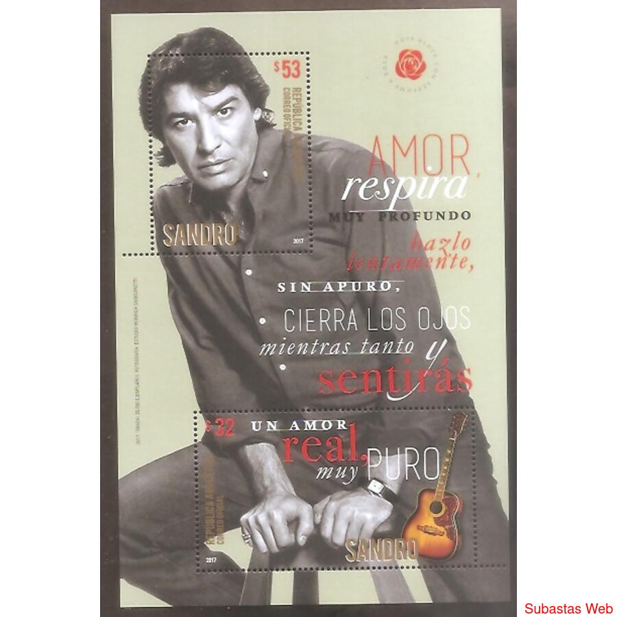ARGENTINA 2017(BLOCK266) HOMENAJE A SANDRO  MINT