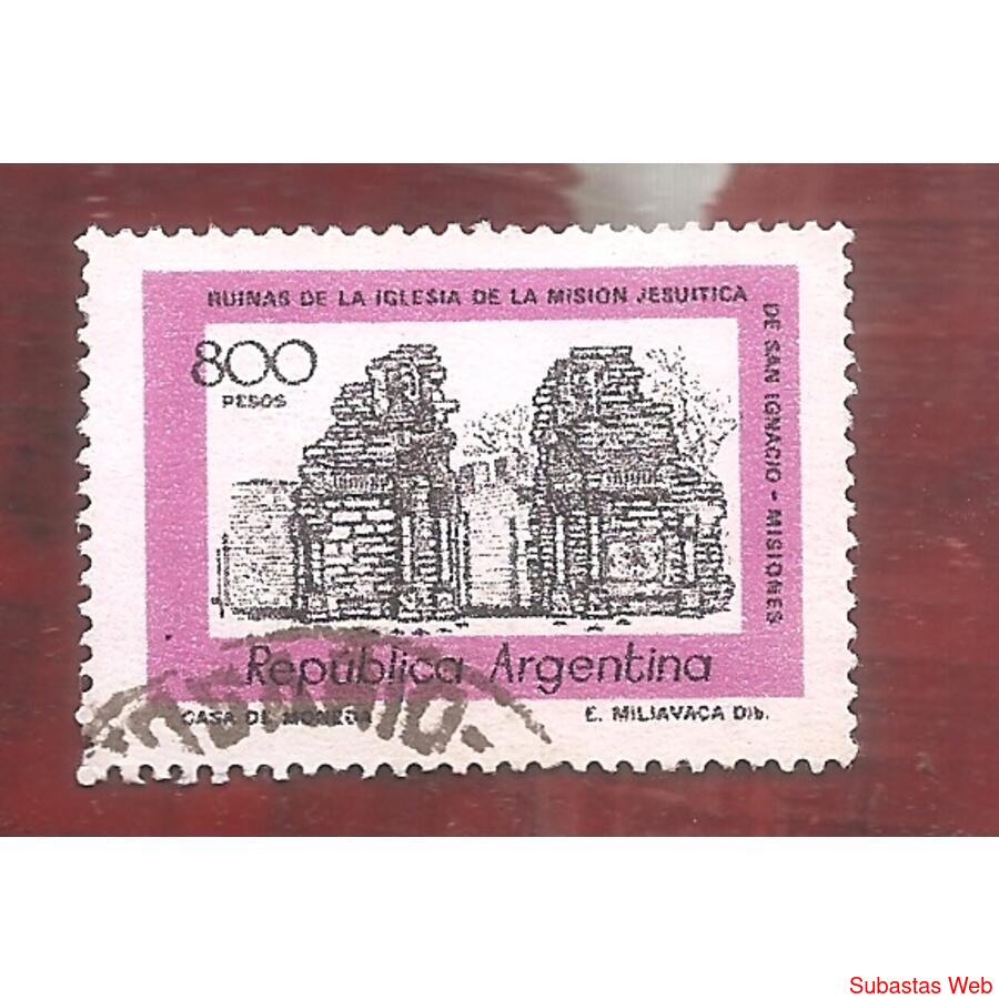 ARGENTINA 1978(1150) RUINAS SAN IGNACIO MATE FLUO USADA
