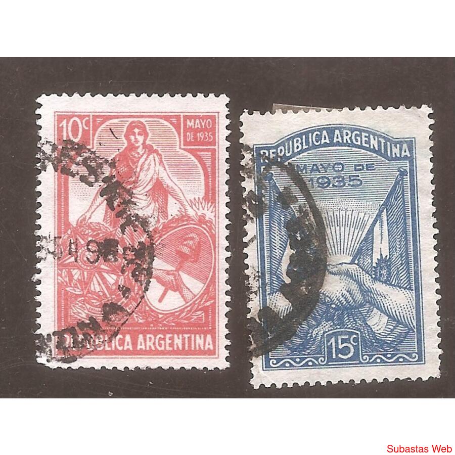 ARGENTINA 1935(361-62) VISITA PRESIDENTE BRASIL USADAS