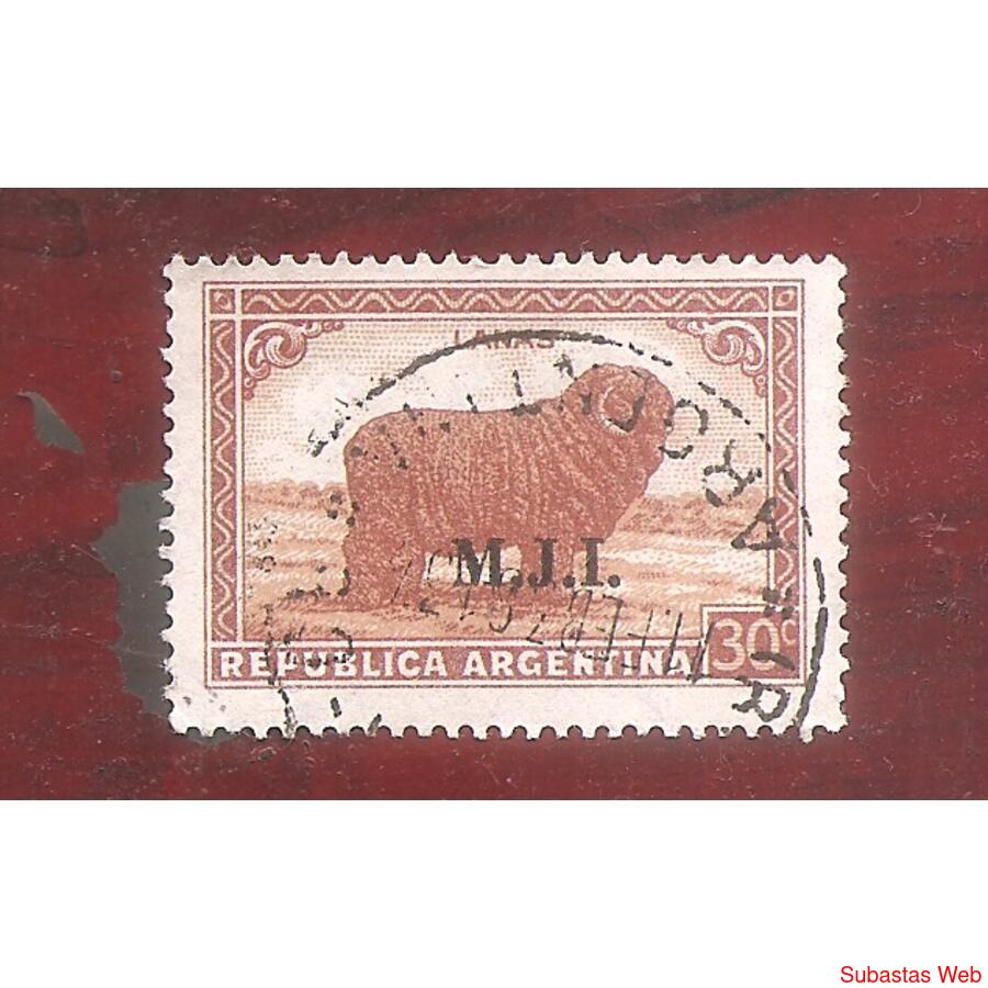 ARGENTINA 1935(377-308) PROC. Y RIQUEZAS: OBEJA M.J.I. USADA