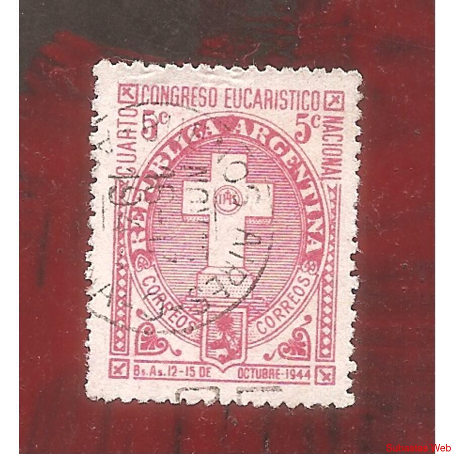ARGENTINA 1944(444) 4TO. CONGRESO EUCARISTICO  USADA