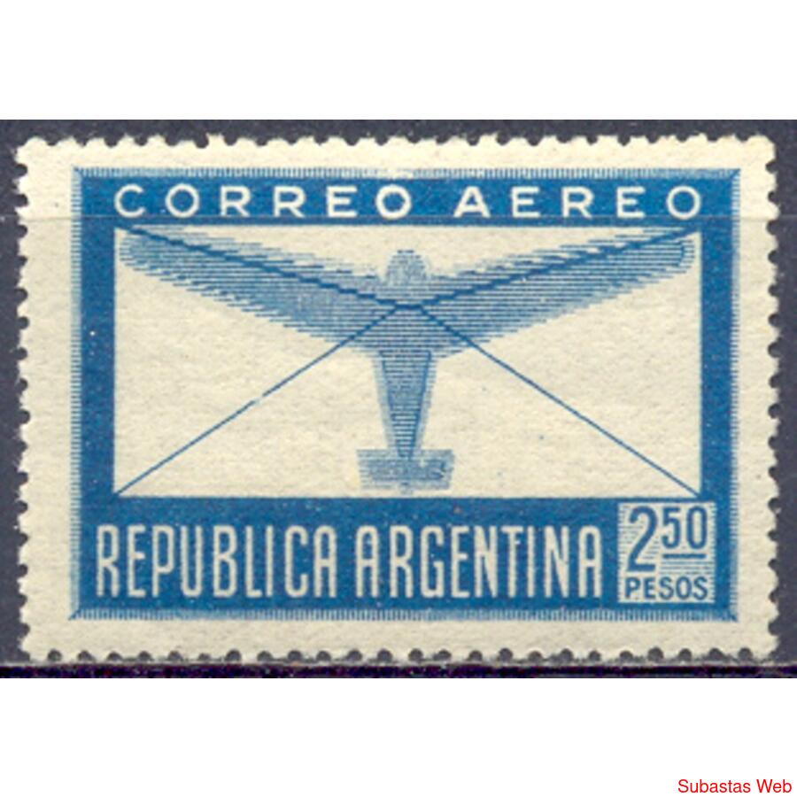 ARGENTINA GJ866 AÉREO OFFSET. VALOR ALTO SIN FIL. MINT U$ 9