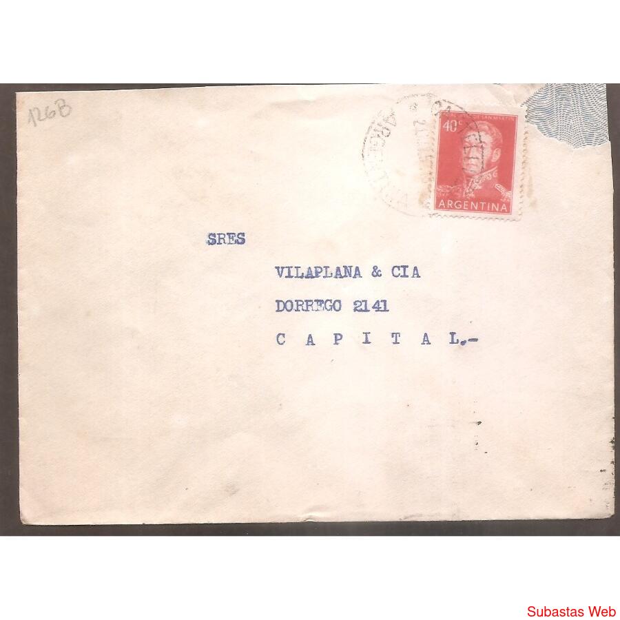 ARGENTINA 1957 SOBRE CIRCULADO NUMERO  126B