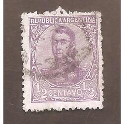 ARGENTINA 1908(132) SAN MARTIN EN OVALO C/FILI USADA