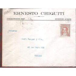 ARGENTINA 1939 SOBRE CIRCULADO  NUMERO 63AC
