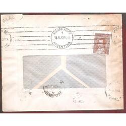 ARGENTINA 1939  SOBRE CIRCULADO NUMERO 63AJ