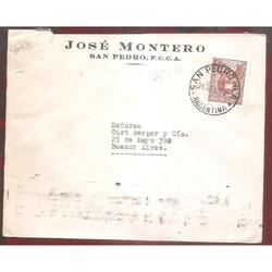ARGENTINA 1939  SOBRE CIRCULADO NUMERO 63B