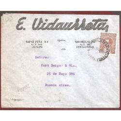 ARGENTINA 1939 SOBRE CIRCULADO NUMERO  63I