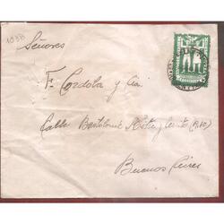 ARGENTINA 1948 SOBRE CIRCULADO NUMERO  103B