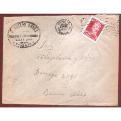 ARGENTINA 1952  SOBRE CIRCULADO NUMERO  115A