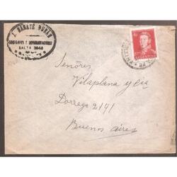 ARGENTINA 1957 SOBRE CIRCULADO NUMERO  126A