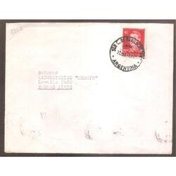 ARGENTINA 1957 SOBRE CIRCULADO NUMERO 127A