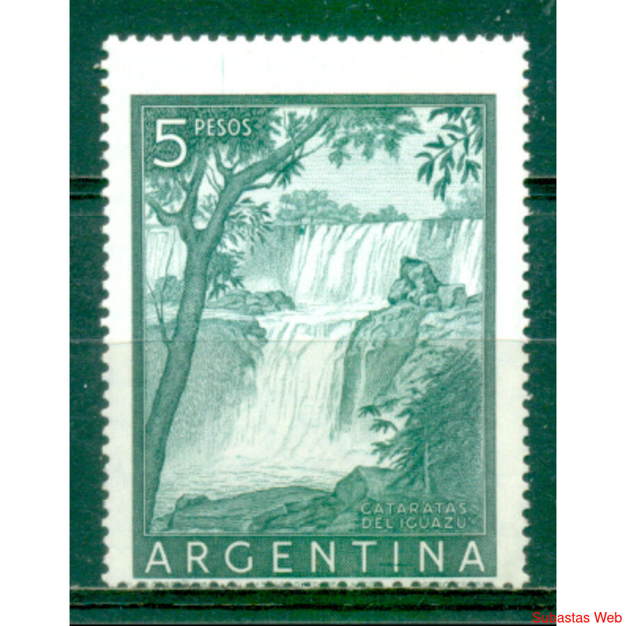 ARGENTINA GJ1052 CATARATAS IGUAZU PAPEL TIZADO SELLO U$10.00